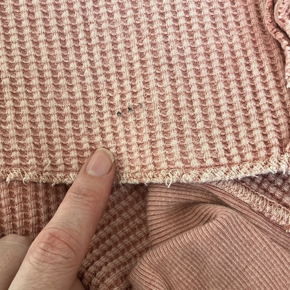 FP One Scout Jacket Mauve Waffle Long Sleeve Button Down Oversized Shacket - Picture 6 of 13